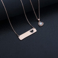 Load image into Gallery viewer, AKLuv™ Mother &amp; Daughter Matching 'Cut Out' Heart Cubic Zirconia Necklace Set - 2,3,4 Pieces Mother Daughter Necklace AKLuv™ 
