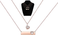 Load image into Gallery viewer, AKLuv™ Mother &amp; Daughter Matching 'Cut Out' Heart Cubic Zirconia Necklace Set - 2,3,4 Pieces Mother Daughter Necklace AKLuv™ 
