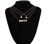 Load image into Gallery viewer, AKLuv™ Mother &amp; Daughter Matching 'Cut Out' Heart Cubic Zirconia Necklace Set - 2,3,4 Pieces Mother Daughter Necklace AKLuv™ Three 

