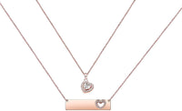 Load image into Gallery viewer, AKLuv™ Mother &amp; Daughter Matching 'Cut Out' Heart Cubic Zirconia Necklace Set - 2,3,4 Pieces Mother Daughter Necklace AKLuv™ Two 

