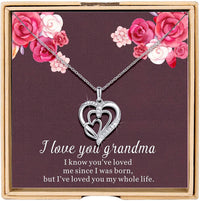 Load image into Gallery viewer, BelleLuv™ Grandmother S925 Sterling Silver Three Generation Hearts, Cubic Zirconia 18K Necklace grandmother necklace BelleLuv™ 
