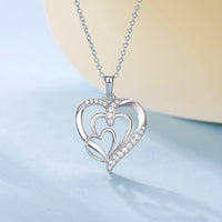 Load image into Gallery viewer, BelleLuv™ Grandmother S925 Sterling Silver Three Generation Hearts, Cubic Zirconia 18K Necklace grandmother necklace BelleLuv™ 
