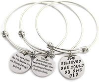 Load image into Gallery viewer, BLifeLUV™ 3-Piece Inspirational "You are Braver..." Quote Stainless Steel Expandable Bracelet BLifeLUV™ 
