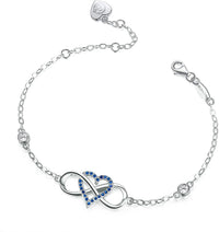 Load image into Gallery viewer, BLINGLuv™ Wife Infinity Heart Bracelet - S925 Sterling Silver, Cubic Zirconia, Love Heart Charms BLINGLuv™ 
