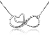 Load image into Gallery viewer, CharmSLUV™ S925 Sterling Silver Mother &amp; Daughter "Forever Love" Quote Infinity Heart Necklace Mother Daughter Necklace CharmSLUV™ 
