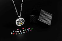 Load image into Gallery viewer, CHLuv™ I Love You to the Moon and Back Family Tree of Life Floating Charms Memory Locket Necklace with Created Birthstone Gifts for Mom CHLuv™ 

