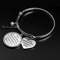 Load image into Gallery viewer, CloverLUV™ Mother &amp; Daughter "Best Friend" and "Forever Love" Quotes Bangle w/ 4 Charms mother daughter bangle CloverLUV™ 
