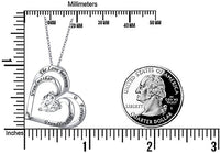 Load image into Gallery viewer, DCHLuv™ Grandmother + Granddaughter S925 Sterling Silver "Love Forever" Quote Heart Crystal Necklace grandmother granddaughter necklace DCHLuv™ 
