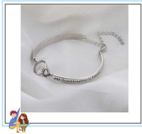 Load image into Gallery viewer, FeelLUV™ Grandmother &amp; Granddaughter "Forever Love" Quote Interlocking Circles Bracelet grandmother granddaughter necklace FeelLUV™ 
