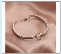 Load image into Gallery viewer, FeelLUV™ Grandmother &amp; Granddaughter "Forever Love" Quote Interlocking Circles Bracelet grandmother granddaughter necklace FeelLUV™ 

