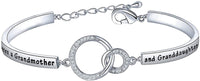 Load image into Gallery viewer, FeelLUV™ Grandmother &amp; Granddaughter "Forever Love" Quote Interlocking Circles Bracelet grandmother granddaughter necklace FeelLUV™ 
