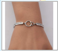 Load image into Gallery viewer, FeelLUV™ Grandmother &amp; Granddaughter "Forever Love" Quote Interlocking Circles Bracelet grandmother granddaughter necklace FeelLUV™ 
