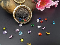 Load image into Gallery viewer, GKLuv™ Family Tree Floating Locket Neckace, 18K Gold Plated, 'Families Forever' Quote, 24 Birthstones iluvfamily 
