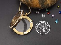 Load image into Gallery viewer, GKLuv™ Family Tree Floating Locket Neckace, 18K Gold Plated, 'Families Forever' Quote, 24 Birthstones iluvfamily 
