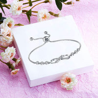 Load image into Gallery viewer, InfinityLuv™ MOM Heart Infinity Symbol Cubic Zirconia - White Gold Plated Bracelet Mother Bracelet InfinityLuv™ 
