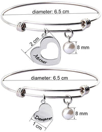 Load image into Gallery viewer, KYLuv™ Mother &amp; Daughter Matching 'Cut Out' Heart Bangle Set - 2 Piece mother daughter bangle KYLuv™ 
