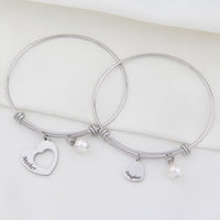 Load image into Gallery viewer, KYLuv™ Mother &amp; Daughter Matching 'Cut Out' Heart Bangle Set - 2 Piece mother daughter bangle KYLuv™ 
