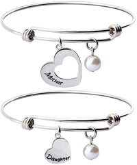 Load image into Gallery viewer, KYLuv™ Mother &amp; Daughter Matching 'Cut Out' Heart Bangle Set - 2 Piece mother daughter bangle KYLuv™ 
