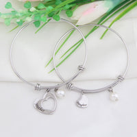 Load image into Gallery viewer, KYLuv™ Mother &amp; Daughter Matching 'Cut Out' Heart Bangle Set - 2 Piece mother daughter bangle KYLuv™ 

