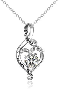 Load image into Gallery viewer, POPLuv™ S925 Sterling Silver "Grandma: I Love You Forever" Quote Infinity Heart Necklace grandmother necklace POPLuv™ 
