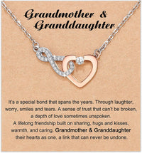 Load image into Gallery viewer, SHYLuv™ Grandmother + Granddaughter Heart Infinity Cubic Zirconia, Rose Gold Necklace grandmother granddaughter necklace SHYLuv™ 
