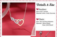 Load image into Gallery viewer, SHYLuv™ Mother &amp; Daughter Heart Infinity Cubic Zirconia - White Rose Gold Plated Necklace Mother Daughter Necklace SHYLuv™ 
