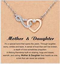 Load image into Gallery viewer, SHYLuv™ Mother &amp; Daughter Heart Infinity Cubic Zirconia - White Rose Gold Plated Necklace Mother Daughter Necklace SHYLuv™ 
