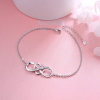 Load image into Gallery viewer, SilverMLUV™ S925 Sterling Silver "I Love You Mom" Quote Infinity Heart Bracelet - Mother Gift Mother Bracelet SilverMLUV™ 
