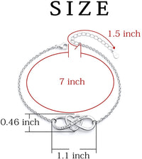 Load image into Gallery viewer, SilverMLUV™ S925 Sterling Silver "I Love You Mom" Quote Infinity Heart Bracelet - Mother Gift Mother Bracelet SilverMLUV™ 
