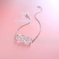 Load image into Gallery viewer, SilverMLUV™ S925 Sterling Silver "I Love You Mom" Quote Infinity Heart Bracelet - Mother Gift Mother Bracelet SilverMLUV™ 
