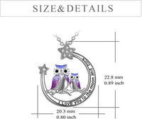 Load image into Gallery viewer, YFJewelz™ S925 Sterling Silver OWL Mother &amp; Daughter "Love You to Moon" Quote Star Necklace mother daughter necklace YFJLuv™ 
