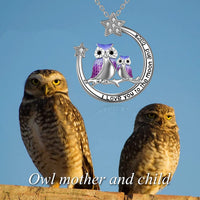 Load image into Gallery viewer, YFJewelz™ S925 Sterling Silver OWL Mother &amp; Daughter "Love You to Moon" Quote Star Necklace mother daughter necklace YFJLuv™ 
