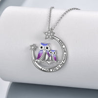 Load image into Gallery viewer, YFJewelz™ S925 Sterling Silver OWL Mother &amp; Daughter "Love You to Moon" Quote Star Necklace mother daughter necklace YFJLuv™ 
