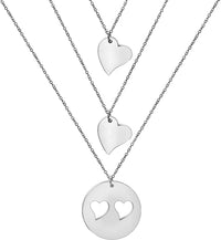 Load image into Gallery viewer, ZBLuv™ Mother &amp; Daughter Matching 'Cut Out' Heart Necklace Set - 2,3,4 Pieces Mother Daughter Necklace ZBLuv™ Two 
